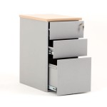Escritorio en L OPTIMUM con 2 cajoneras de metal