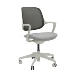 Vista 3/4 de silla de oficina HARPO blanca