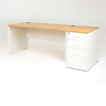 Mesa de escritorio de oficina recta MADERA + cajonera Fon.80 cm
