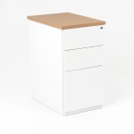 Cajonera metálica blanca de 3 cajones para escritorio