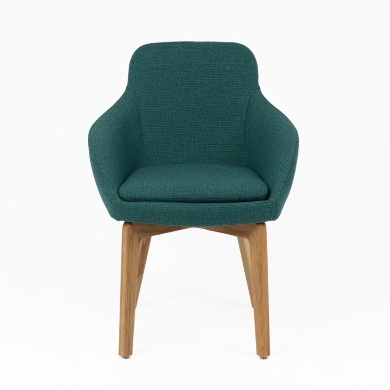 Butaca de recepción EUCALY con patas de madera