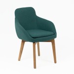 Butaca de recepción EUCALY con patas de madera